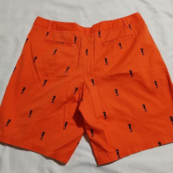 Merona size 10 SEAHORSE shorts sooooo cute coral red 9" inseam 100% cotton - Picture 4 of 8